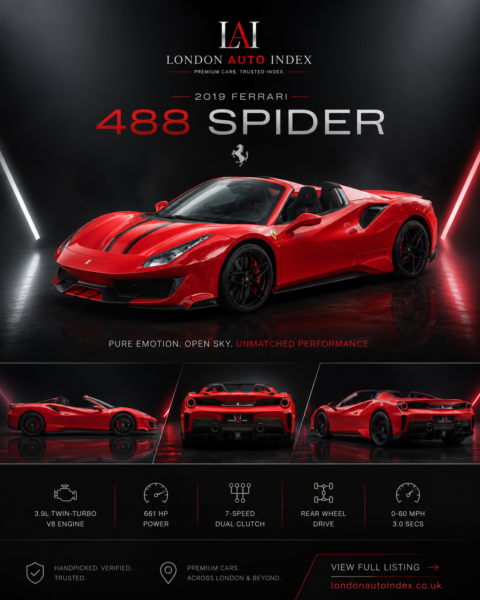 2019 Ferrari 488 Spider, Red